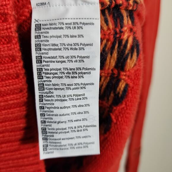 Kari Traa NWT redish orange wool blend fair isle crewneck sweater womans size S - Picture 11 of 12